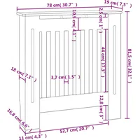 VidaXL MDF Heizkörperverkleidung Weiß 78 cm