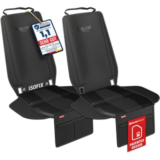 ATHLON TOOLS 2X Kindersitzunterlage mit Seitenschutz - Optimale Passform - Isofix kompatibel - Dick gepolstert - für Kindersitze, Babyschalen und Sitzerhöhungen - Patentiertes Design