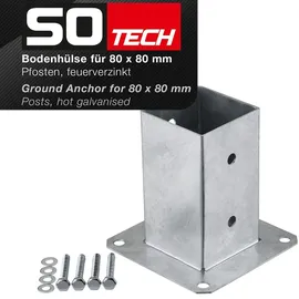 SOTech Pfostenträger zum Aufschrauben vierkant 80 x 80 mm feuerverzinkt,