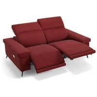 Sofanella 2-Sitzer Stoff Urbana, Relaxsofa, Designsofa, Designer Couch, Italienisches Sofa, 2er Sofa rot