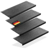 BigDean 4 Stück Stufenmatten aus Gummi – 75 x 25 cm – Outdoor Treppenstufenmatten – Anti Rutsch Gummimatten Kreis Design