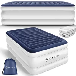 KESSER® Aufblasbare Matratze Luftbett mit eingebauter elektrischer Pumpe integrierte erhöhte aufblasbare Matratze für Übernachtungsgäste mit Aufbewahrungstasche