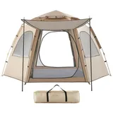 Camping Pop-Up-Zelt – Automatisches Kuppelzelt, Campingzelt mit Faserstange, tragbares 5–8 Personen, wasserdichtes automatisches Kuppelzelt, sofortige Einrichtung, tragbares Zelt für Outdoor-Camping,