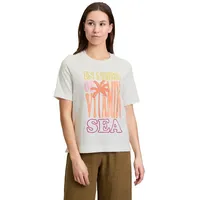 Cartoon Printshirt mit Rundhalsausschnitt in Patch Cream/Pink | Gr.: