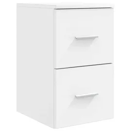 vidaXL Badezimmerschrank Inzwischen 30 x 35 x 50 cm Weiß Spanplatte/Massivholz