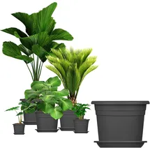 BigDean Blumentopf Ø 40 x 28 cm Anthrazit