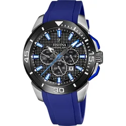 Festina Quarz Herren Chrono Bike F20642/1 - schwarz,blau - 47.0mm