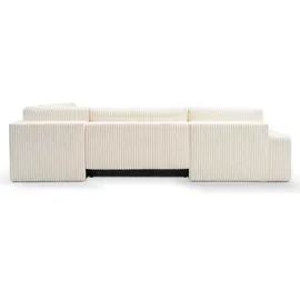 werk2 Wohnlandschaft Cord U-Form 3-Sitzer Creme