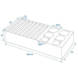 PRO PLUS ProPlus 761472PMV02 Geschirrhalter aus weichem Schaum für 8 Teller & 6 Tassen