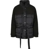 URBAN CLASSICS Sherpa Mix Puffer Jacke Black L