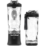 Yourfitblend - Tragbarer Mixer - 6 Klingen - 4000mAh - 700ML - LED Licht - Tragbar - Blender to go - Smoothie maker - Schwarz