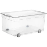 Rotho Clear Aufbewahrungsbox mit Rollen Kunststoff (PP) BPA-frei, Transparent - 40x33.5x71.5 cm)