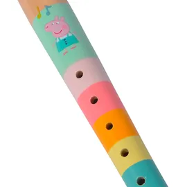 Eichhorn Peppa Pig Bunte Holzflöte 20 cm lang, fördert die auditive Wahrnehmung der Kinder, erzeugt harmonische Töne, aus Schimaholz, ab 3 Jahren