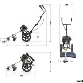 Wiltec 2in1 Benzin Motorsense 1,9 kW mit Rädern