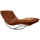 W.Schillig Relaxliege »daily dreams« in Waffelkissen-Optik, Schaukelgestell Chrom glänzend, in 2 Breiten braun