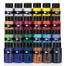 Artina Acrylfarbe 24 500 ml Creme/Silber/Gold/Gelb/Weiß/Rot/Grün/Türkis/Blau/Violett/Schwarz