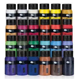 Artina Acrylfarbe 24 500 ml Creme/Silber/Gold/Gelb/Weiß/Rot/Grün/Türkis/Blau/Violett/Schwarz