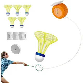 Kaxenig Badminton Rebound Trainer, Balls Badminton Selbstübungs-Rebounder, Badminton-Trainingsausrüstung, Einzelspieler-Rebound-Übungsschaukel Mit Hochelastischen Seilen