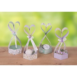 buttinette Bastel-Set Geschenkkörbchen "Frühling", 4 Stück