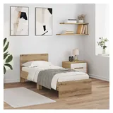 vidaXL Bettrahmen mit Kopfteil Artisan-Eiche 75 x 190 cm Holzwerkstoff