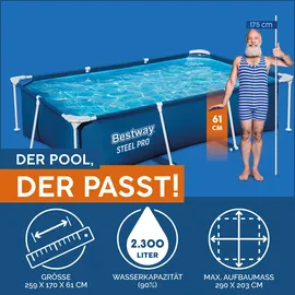BESTWAY Steel Pro Frame Pool 259 x 170 x 61 cm 56403