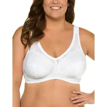 Ulla Popken Damen große Größen Übergrößen Plus Size Entlastungs-BH, ohne Bügel, Spitze weiß 100C 659343209-100C