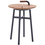 Diamond Garden Beistelltisch NORA Ø 42cm, Aluminium Dunkelgrau / Recycled Teak