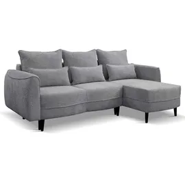 kaiser möbel Ecksofa Selio mit Schlaffunktion und Bettzeugcontainer Grau Rechts - Grau