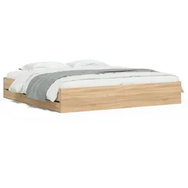 vidaXL Bettgestell 180 x 200 cm Schubladen Eiche