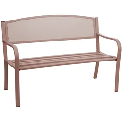 Gartenbank MCW-F52, Bank Parkbank Sitzbank, 2-Sitzer pulverbeschichteter Stahl ~ braun