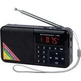 Crea Mini Portable Fm Usb Micro-sd Radio And Built-in Mp3 Player With Led Flashlight And Excellent Reception, 1500mah Rechargeable Radio With Headphone Jac