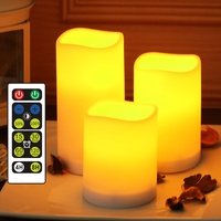 yucanucax Flammenloses LED-Kerzenlicht mit Fernbedienung, für den Innen- und Außenbereich, farbwechselnde Kunststoff-Kerzen, 3 Stück...