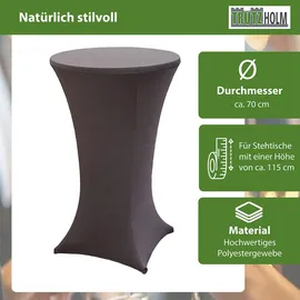 Baumarktplus Stehtischhusse Stretch 70 cm anthrazit Tischdecke Husse Bistrotisch Partytisch