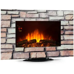 KlarsteinColmar Elektrischer Kamin Glas 2000W 7 LED-Farben FernbedienungMittleres Steingrau