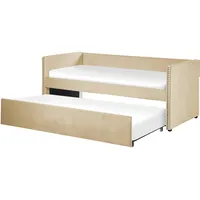 Beliani Beliani, Tagesbett für 2 Personen Samt beige