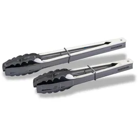 Fackelmann Küchenzangen-Set 2-teilig Edelstahl Silber/Weiß