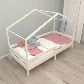 roba Hausbett 90 x 200 cm Holz massiv weiß