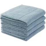 SCHIESSER Handtücher Turin im 4er-Pack aus reiner Baumwolle blau