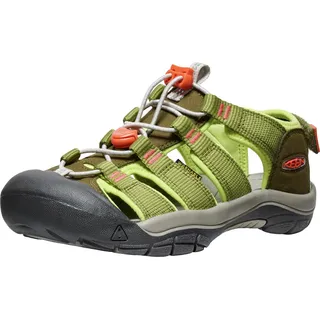 Keen Jungen Unisex Kinder Newport Boundless Sandalen, Dark Olive/Scarlet Ibis, 25 EU