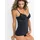 bonprix Unterhemd mit integriertem BH, aus Microfaser, figurbetonte Passform schwarz 95