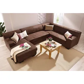 Home Affaire Wohnlandschaft HOME AFFAIRE "Falk klare Linien, zeitlos und komfortabel, U-Form", braun (mocca), B:320cm H:77cm T:90cm, Luxus-Microfaser (100% Polyester);Microfaser PRIMABELLE (100% Polyester);Microfaser in Antiklederoptik (100% Polyester), Sofas,