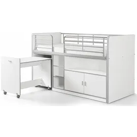 Vipack Hochbett mit MDF , Weiß Liegefläche 90/200cm, »Bonn«,