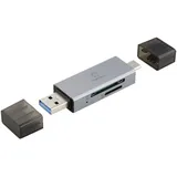 Renkforce RF-PCR-400 Externer Speicherkartenleser USB-A, USB-C® microSD, SD Space Grau