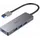 Aukey CB-H36 Aluminium Ultraflacher USB-3.0 USB-Hub mit 4 Port USB 3.2 Gen 1-, USB 2.0-Kombi-Hub Grau-Weiß