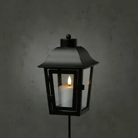 MARELIDA Laterne mit Mini LED Kerze mit 2 wechselbaren Spitzen und Erdspieß