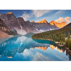 Fototapete PAPERMOON "Moraine Lake Rocky Mountains", bunt (mehrfarbig), B:3,5m L:2,6m, Vlies, Tapeten