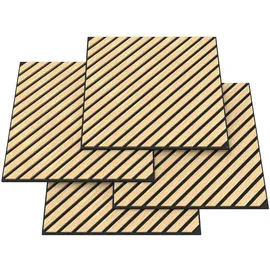 [neu.holz] Akustik-Wandpaneel Vang hell beige 16 St. 60 x 60 cm