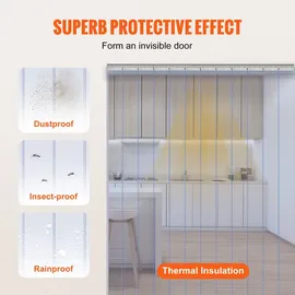 Vevor Streifenvorhang 243 x 182 cm Transparent