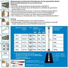 Pösamo Montagezange HSC 350 für Drahtseil-Ø 1,5-3mm
