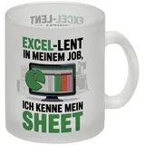 speecheese EXCEL-LENT in meinem Job Glas Tasse für Excel-Profis Lustige Tasse perfektes Bürogeschenk für Datenliebhaber